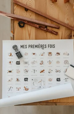 Shop Affiche Mes premières fois à tamponner Enfant 1 à 3 Ans|Naissance