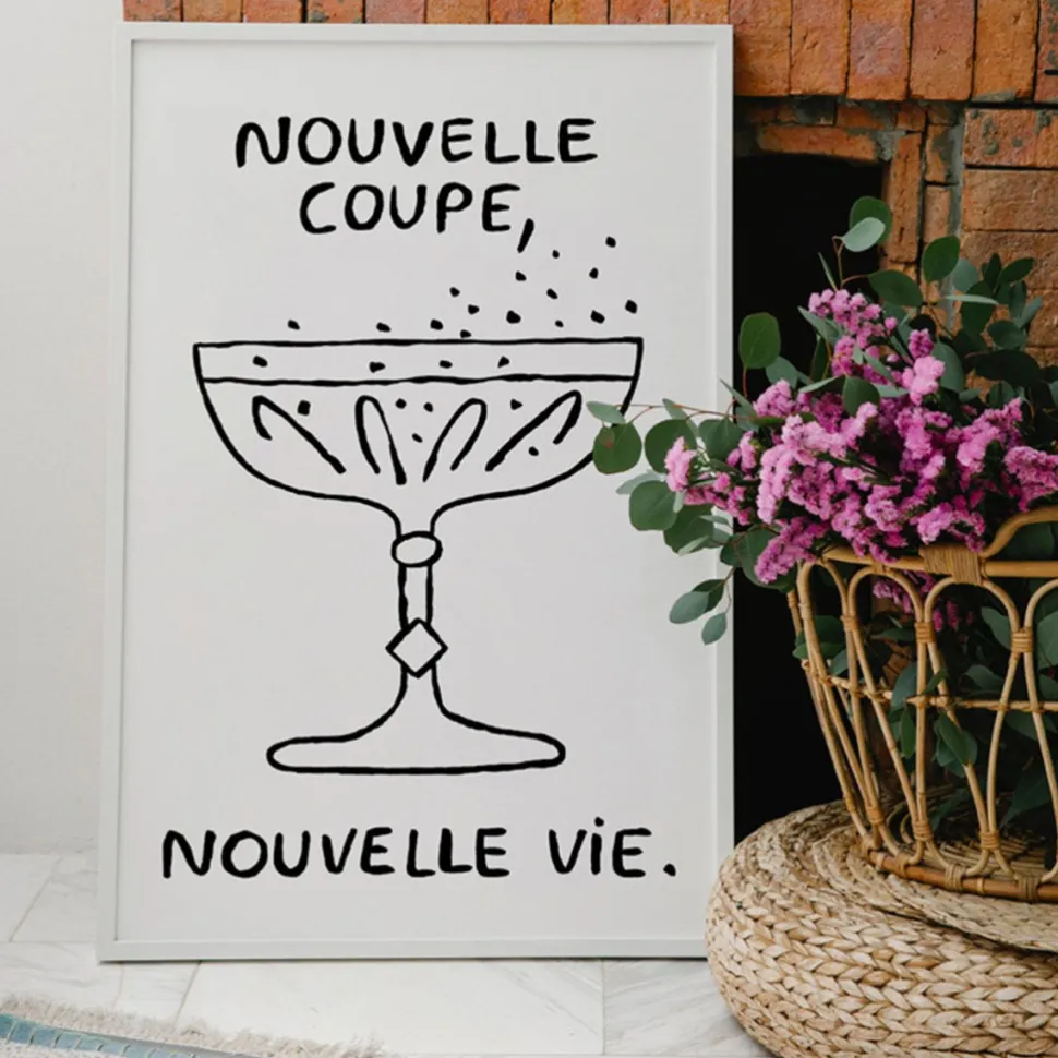 Fashion Affiches illustrées rosé / champagne Affiches|Décoration Et Cocooning