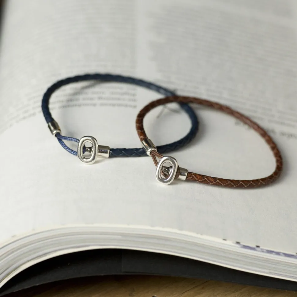 Fashion Bracelet en cuir tressé et fermoir ovale Homme Montres Et Bijoux