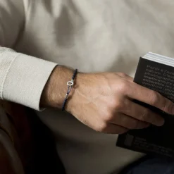 Fashion Bracelet en cuir tressé et fermoir ovale Homme Montres Et Bijoux