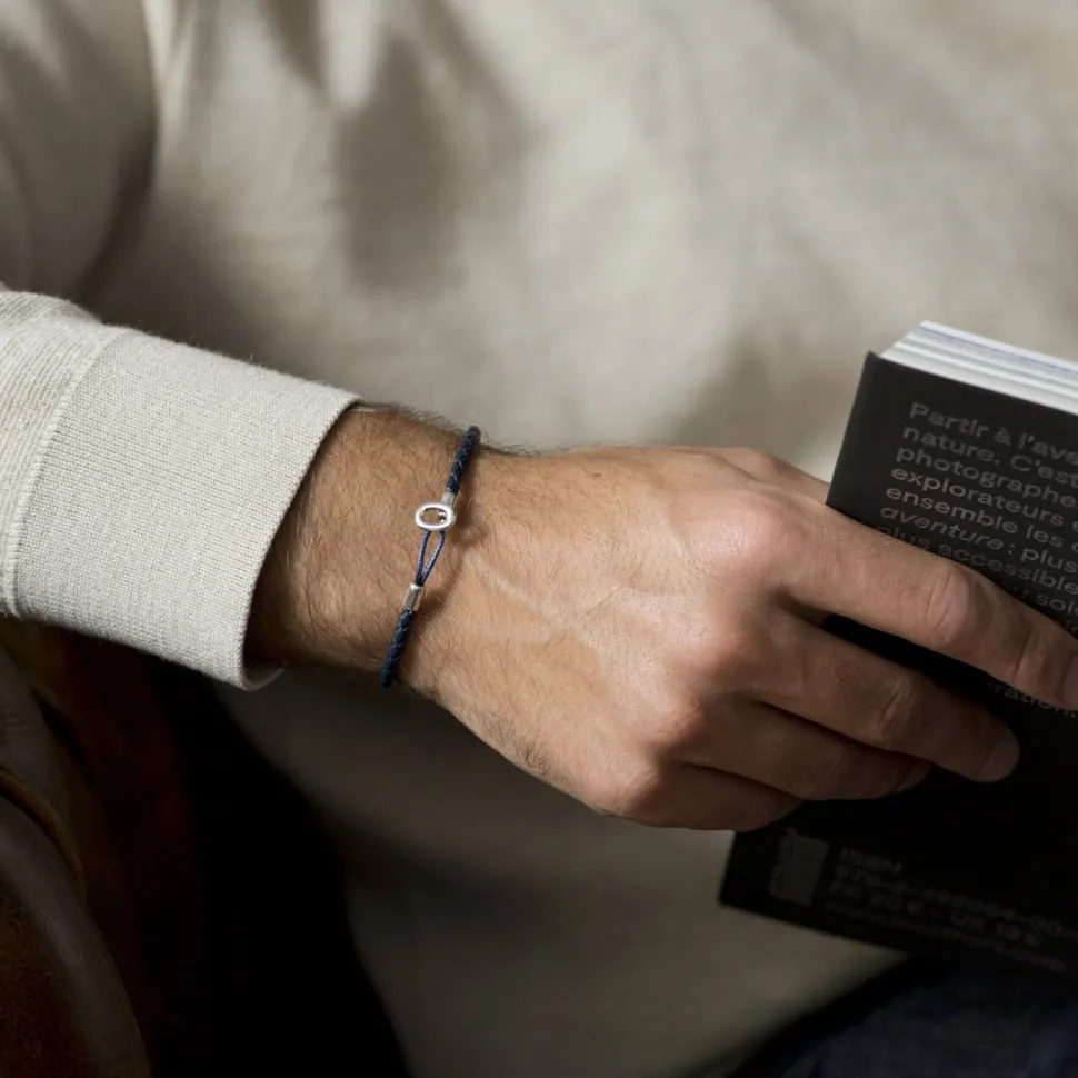 Fashion Bracelet en cuir tressé et fermoir ovale Homme Montres Et Bijoux