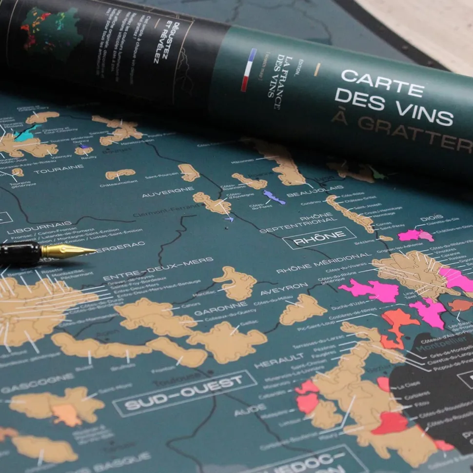 Best Carte La France des vins à gratter Décoration Et Cocooning|Affiches