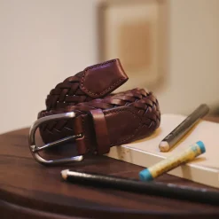 Shop Ceinture tressée en cuir Homme Petite Maroquinerie|Mode Et Accessoires