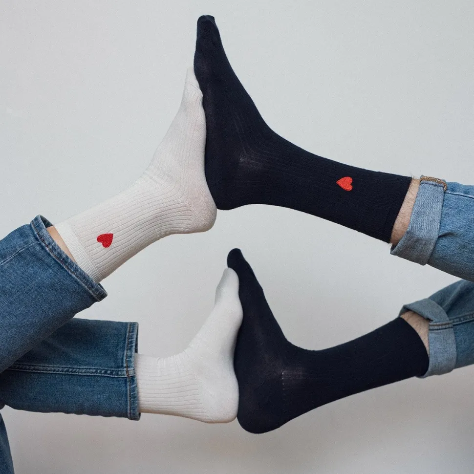 New Chaussettes brodées Coeur homme & femme Femme Mode Et Accessoires|Mode Et Accessoires