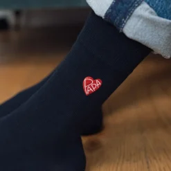 Best Chaussettes brodées Coeur Papa Homme Mode Et Accessoires