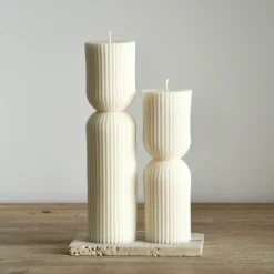 Discount Duo de bougies géométriques en cire végétale Décoration Et Cocooning