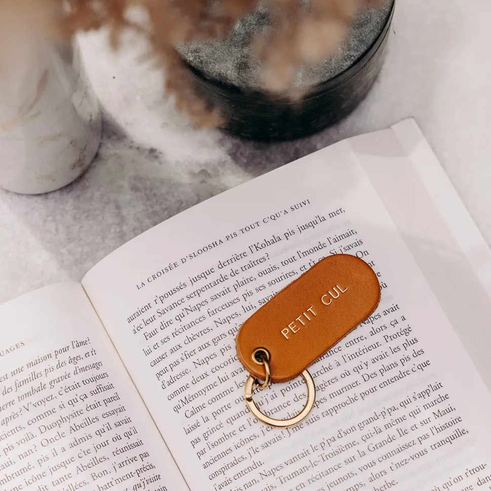 Sale Porte-clé à message en cuir Homme Petite Maroquinerie|Mode Et Accessoires