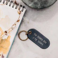 Sale Porte-clé à message en cuir Homme Petite Maroquinerie|Mode Et Accessoires