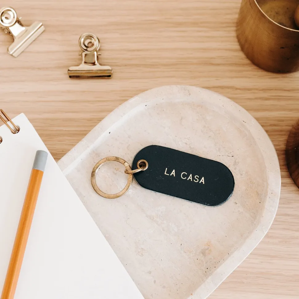 Sale Porte-clé à message en cuir Homme Petite Maroquinerie|Mode Et Accessoires