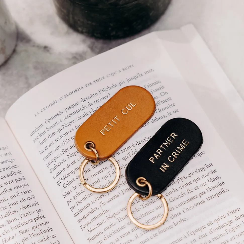 Sale Porte-clé à message en cuir Homme Petite Maroquinerie|Mode Et Accessoires