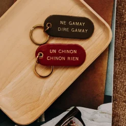 Sale Porte-clé à message en cuir Homme Petite Maroquinerie|Mode Et Accessoires