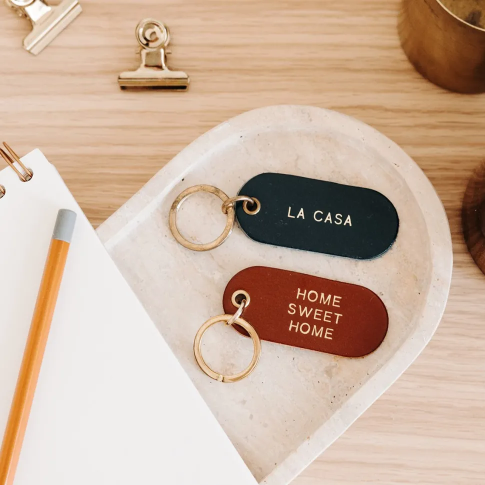 Sale Porte-clé à message en cuir Homme Petite Maroquinerie|Mode Et Accessoires