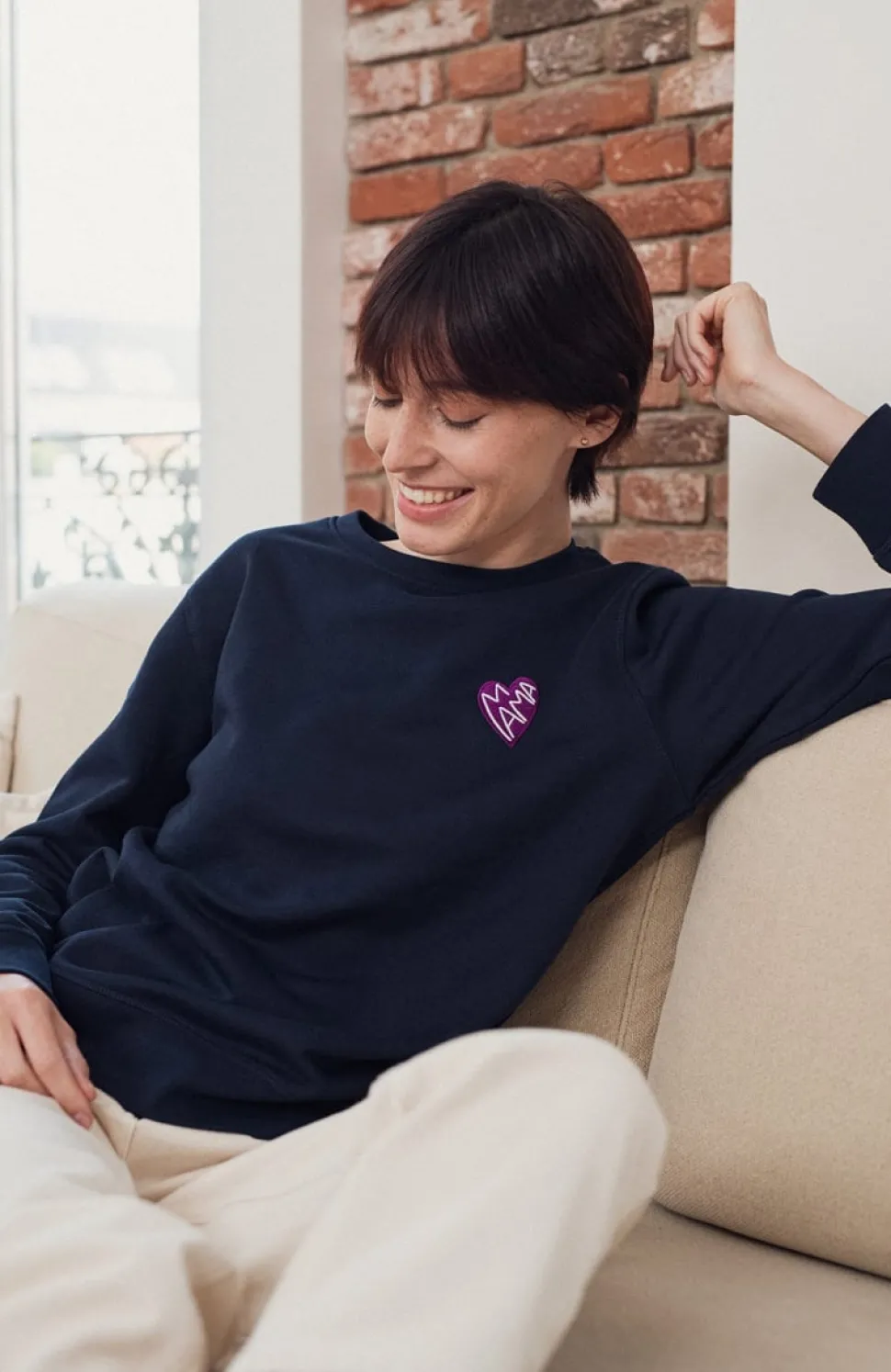 Online Sweat Mama cœur violet Femme Mode Et Accessoires