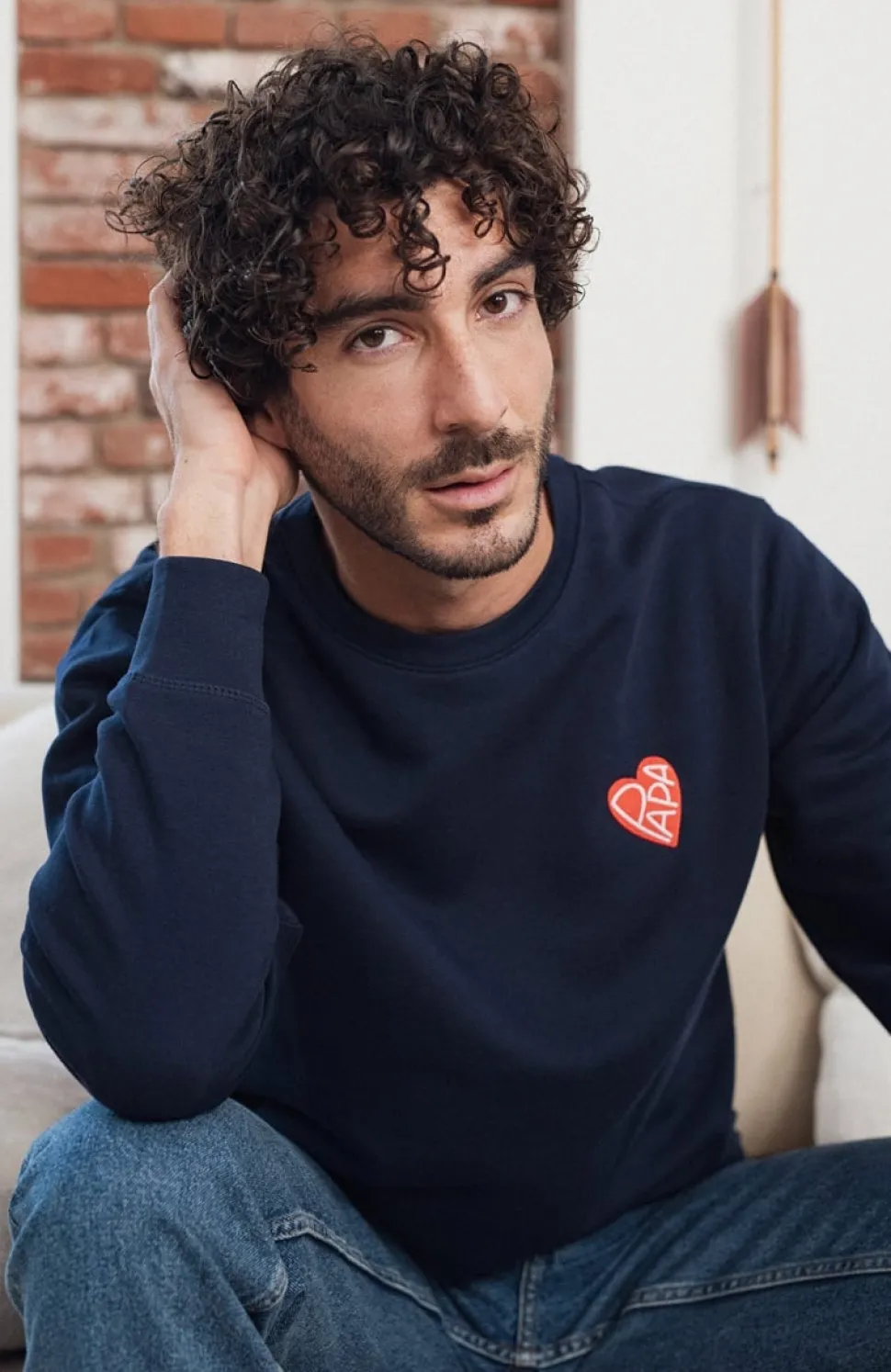 Fashion Sweat Papa cœur rouge Homme Mode Et Accessoires