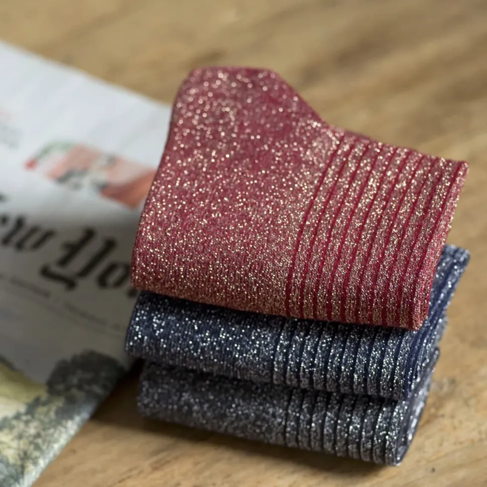 Shop Trio de chaussettes à paillettes Femme Mode Et Accessoires