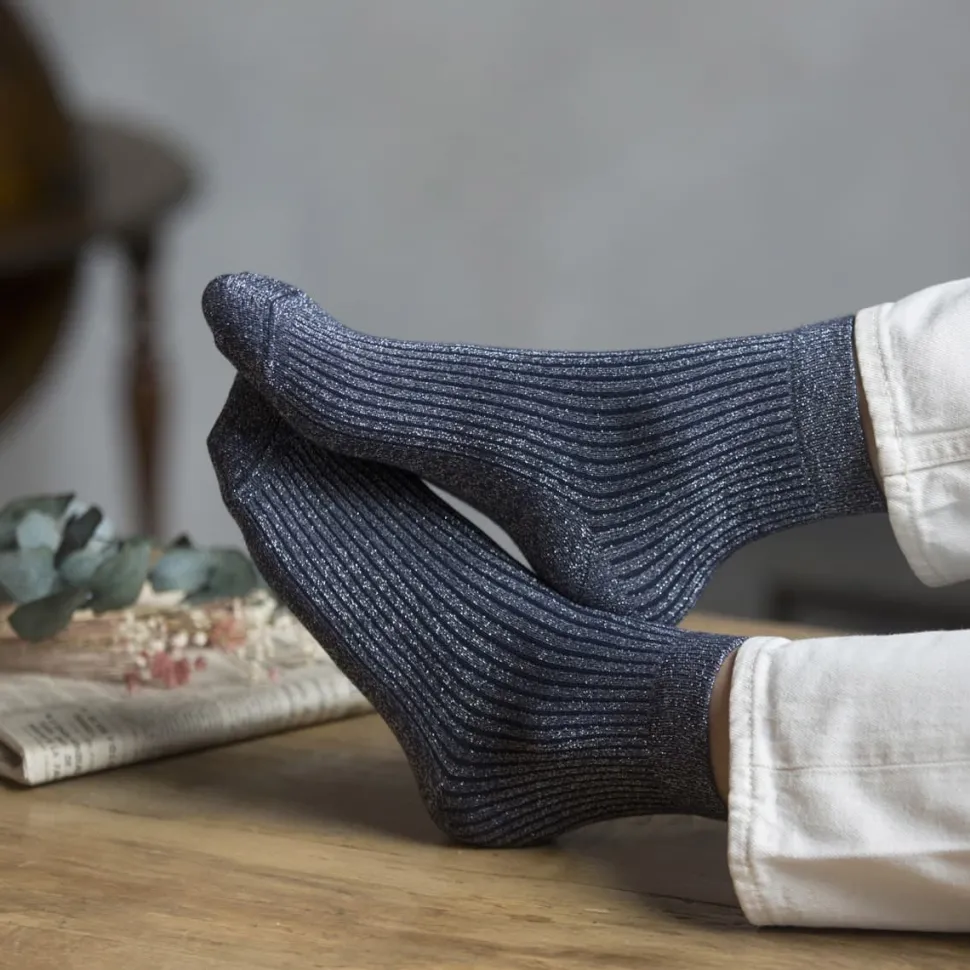 Shop Trio de chaussettes à paillettes Femme Mode Et Accessoires