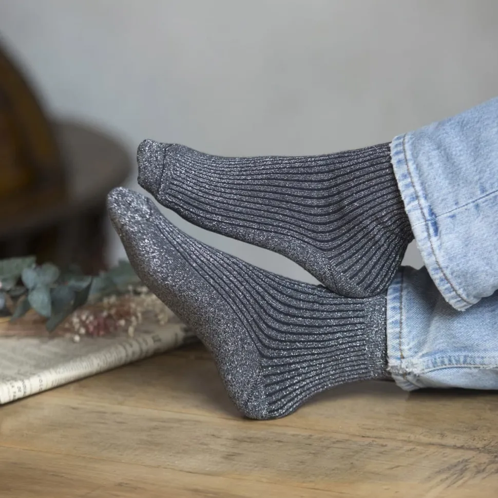 Shop Trio de chaussettes à paillettes Femme Mode Et Accessoires