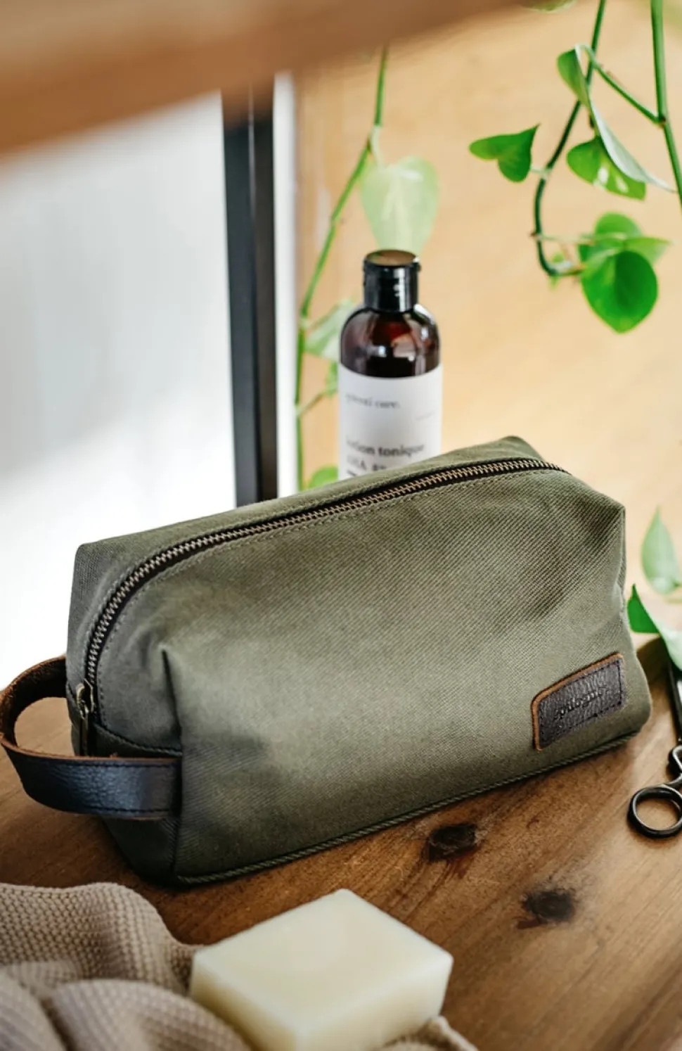 Fashion Trousse de toilette en toile et cuir Femme Beauté Et Soin|Sacs Et Cabas