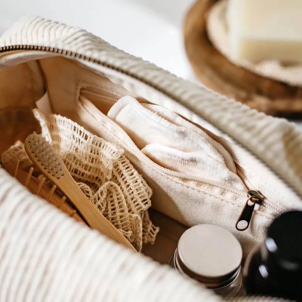 Hot Trousse de toilette en velours côtelé Femme Beauté Et Soin|Sacs Et Cabas