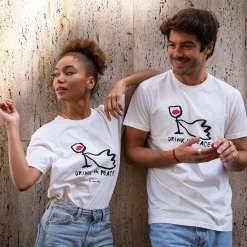 Clearance T-shirt Drink in Peace blanc Femme Mode Et Accessoires|Mode Et Accessoires