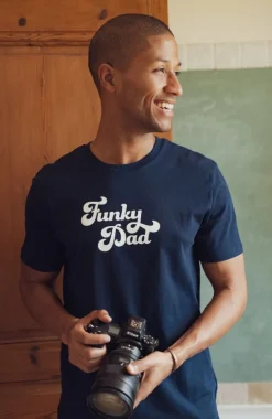 New T-shirt Funky Dad - Navy Homme Mode Et Accessoires