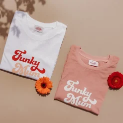 New T-shirt Funky Mum - Rose Femme Mode Et Accessoires