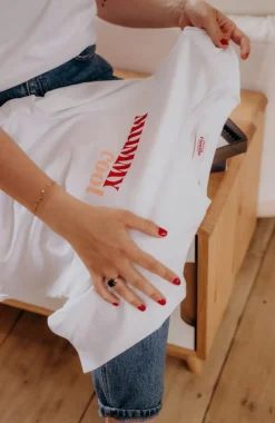 Hot T-shirt Mummy Cool - Blanc Femme Mode Et Accessoires