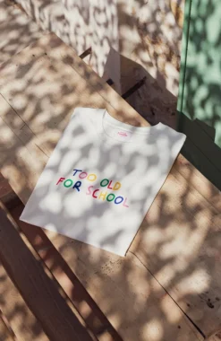 Discount T-shirt Too Old For School - Blanc Femme Mode Et Accessoires|Mode Et Accessoires